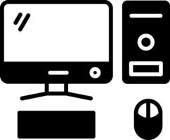 Personal Desktop Computer Glyph vector