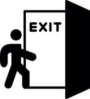 Clearly Marked Emergency Exit Glyph vector