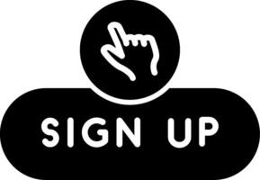Sign Up Form Button Glyph vector