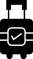 Compact Carry on Baggage Glyph vector