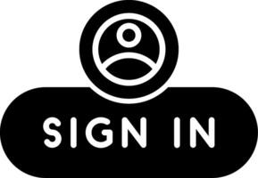 Sign In Access Button Glyph vector