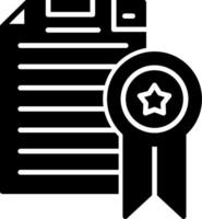 Academic Diploma Achievement Scroll Glyph vector