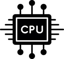 Multicore Gaming CPU Processor Glyph vector