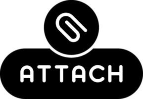 Attach Document Button Glyph vector