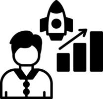 Career Growth Graph Illustration Glyph vector