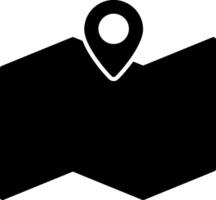 Folded World Map Glyph vector