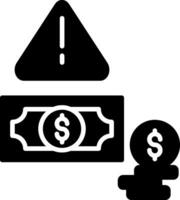 Loan Default Warning Icon Glyph vector