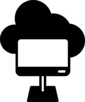 Secure Cloud File Storage Glyph vector