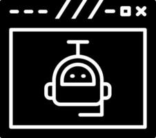 Interactive Customer Support Chatbot Glyph vector