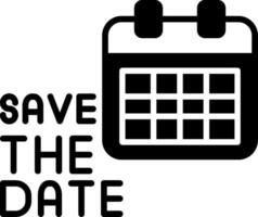 Save the Date Reminder Glyph vector