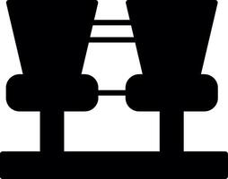 Platform Bench Seating Glyph vector
