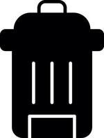 Street Trash Disposal Can Glyph vector