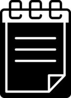 Lined Writing Notepad Glyph vector