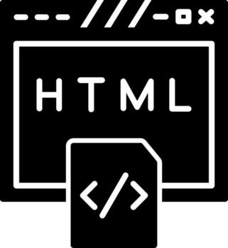 HTML Source Code Snippet Glyph vector