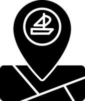 Ferry Dock Map Marker Glyph vector