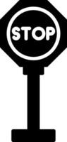 Red Stop Sign Warning Glyph vector