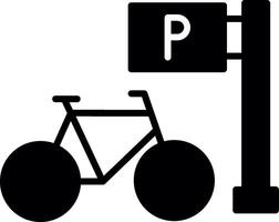 Onboard Bicycle Rack Area Glyph vector