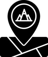 Scenic Mountain Location Glyph vector