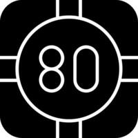 Speed Limit Road Sign Glyph vector