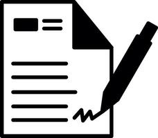 E Signature Document Signing Glyph vector