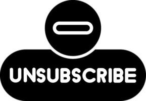 Unsubscribe Alert Button Glyph vector