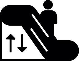Moving Airport Escalator Glyph vector