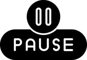 Pause Media Button Glyph vector