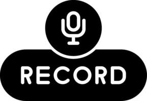 Record Voice Button Glyph vector