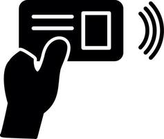 NFC Card Reader Terminal Glyph vector