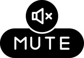 Mute Sound Button Glyph vector