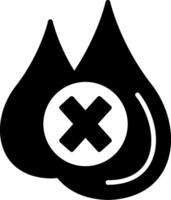 A black and white drop with an x on it vector