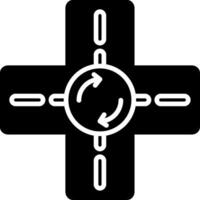 Road Roundabout Symbol Glyph vector