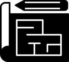 Technical Blueprint Drawing Glyph vector