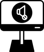 Red Mute Microphone Button Glyph vector