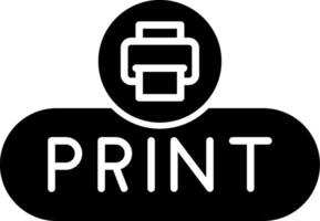 Print Document Button Glyph vector