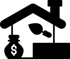 Construction Loan Blueprint Glyph vector