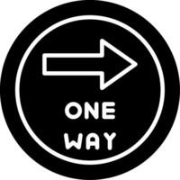 One Way Direction Arrow Glyph vector