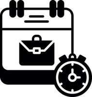 Flexible Daily Work Schedule Glyph vector