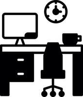 Efficient Home Workspace Setup Glyph vector