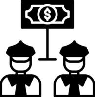Peer to Peer Lending Network Glyph vector