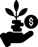 Microfinance Lending Program Glyph vector