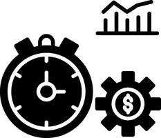 Time Boxed Productivity Timer App Glyph vector