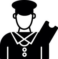 Official Subway Ticket Inspector Glyph vector
