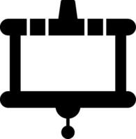 Portable Projector Screen Glyph vector