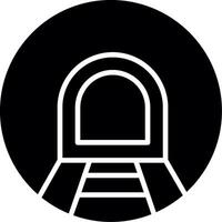 Enclosed Subway Tunnel Passage Glyph vector