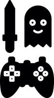 Designed Game Level Map Glyph vector