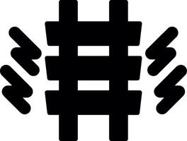 Electrified Third Rail Track Glyph vector