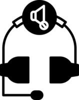 Over Ear Noise Cancelling Headphones Glyph vector