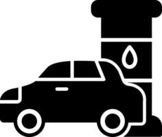 Refueling Car at Station Glyph vector