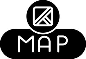 View Map Button Glyph vector
